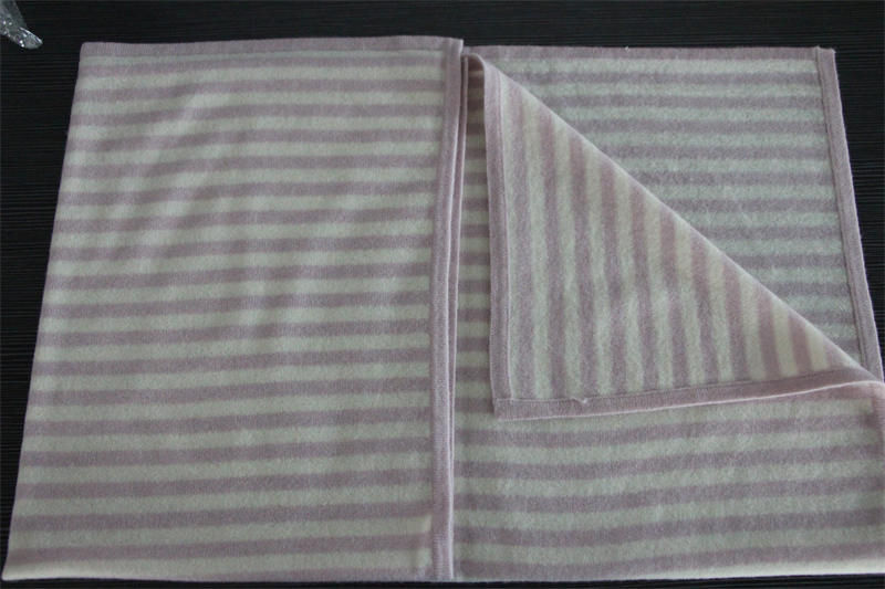 Children's Pure Cashmere Striped Knit Blanket