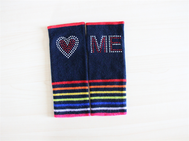 Cashmere Bedazzled Fingerless Gloves