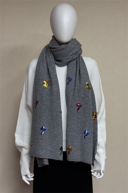 Hand-sewn sequined scarf
