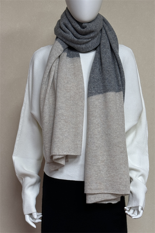 Two ends color scheme diagonal clip cashmere scarf, LPM-99