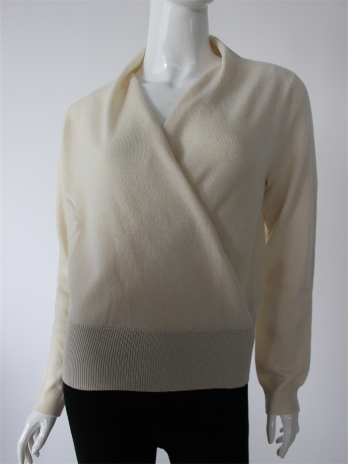 Women's Cross Neck Cashmere Sweater