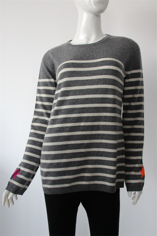 Cashmere Sweater with a Racing Stripe