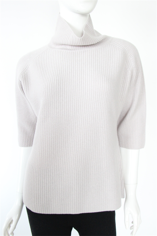 Turtleneck Three-Quarter Sleeve Cashmere Sweater