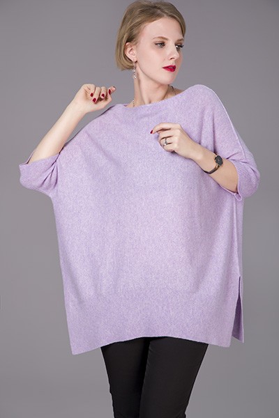 Short sleeve cashmere poncho