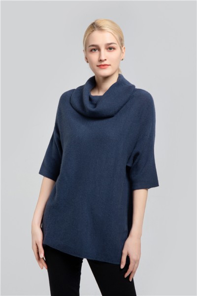 Turtleneck cashmere sweater with short sleeve, SFW-P08