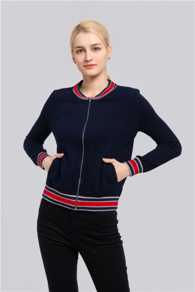 Jacket colored rib at neck, bottom and cuff, WJ-03