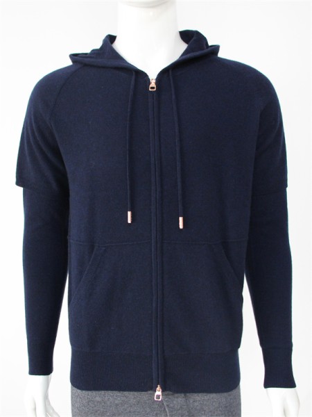 Pure Cashmere Fake Two-piece Hoodie