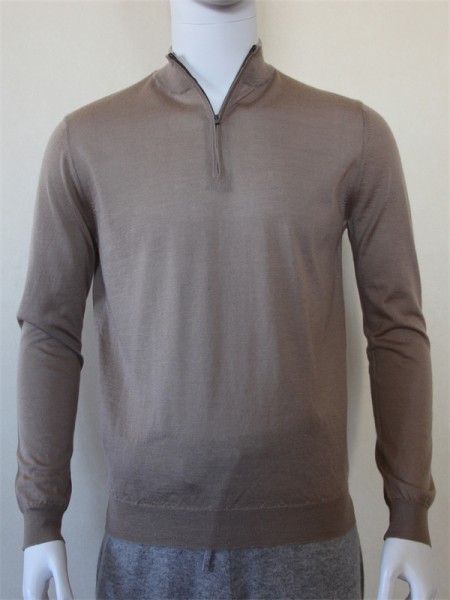 Half-zip silk and cashmere-blend sweater
