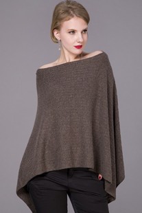 Cashmere cable knit poncho, SFP-199LS