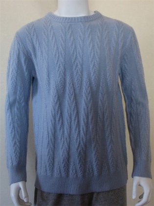 Men's thickened personalized jacquard pure wool sweater, 24CF-12